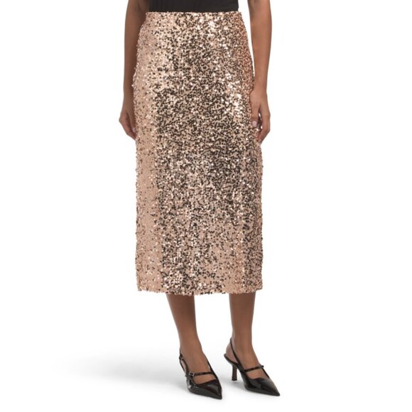 HAVER + BLAIR Champagne Milano Sequin Skirt - Picture 1 of 2
